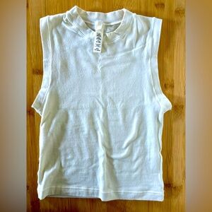 SKIMS Cotton Jersey Mock Neck Tank in Bone Size XXS